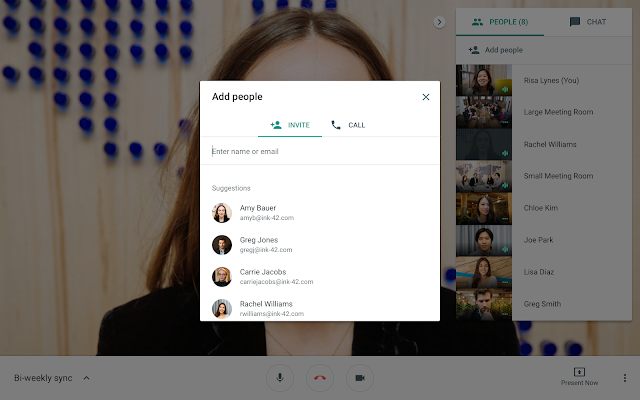 Convide participantes a uma reunião já em andamento no Hangouts Meet