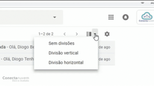 selecione a visualização do Gmail que deseja