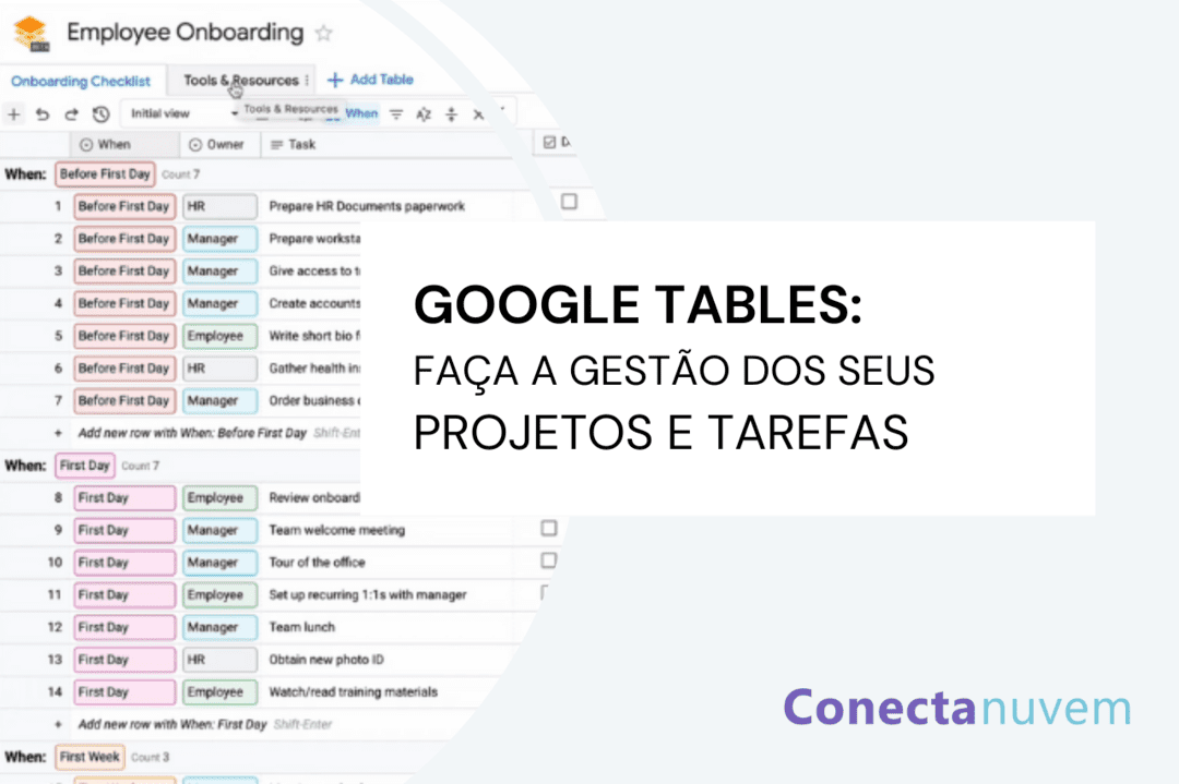 Google Tables software de gestão de projetos da Google VÍDEO